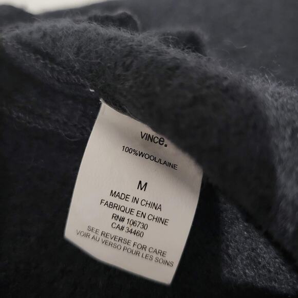 Vince Sweater Coat Black Wool Shawl Collar Knit Open Front Oversized Size Medium - Picture 10 of 15